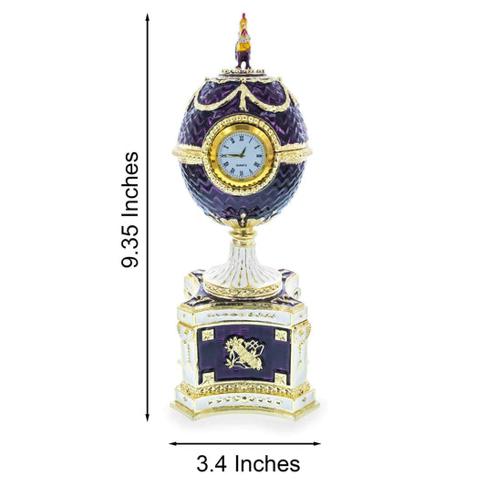 1904 Kelch Chanticleer Royal Imperial Musical Easter Egg in Purple Enamel