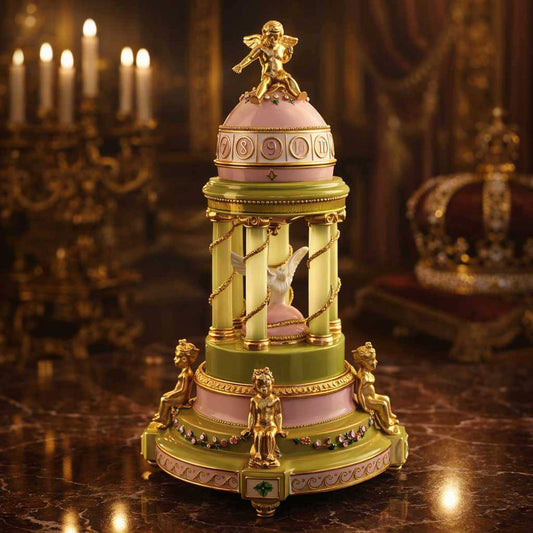 a statue on a marble table
