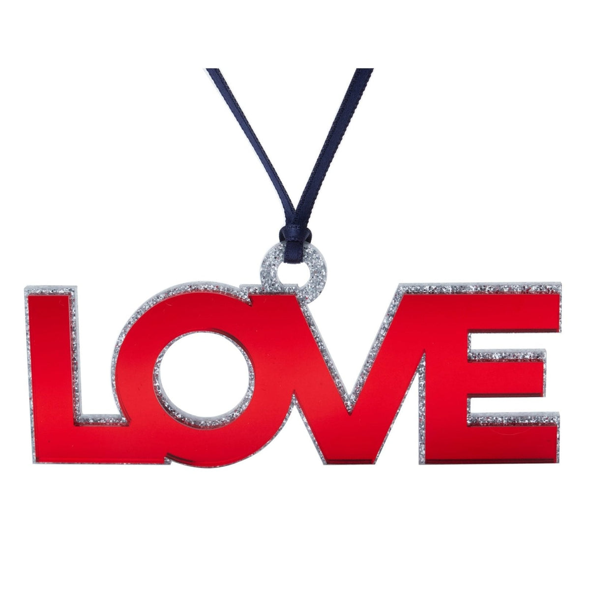 Red Mirrored Love Acrylic Ornament