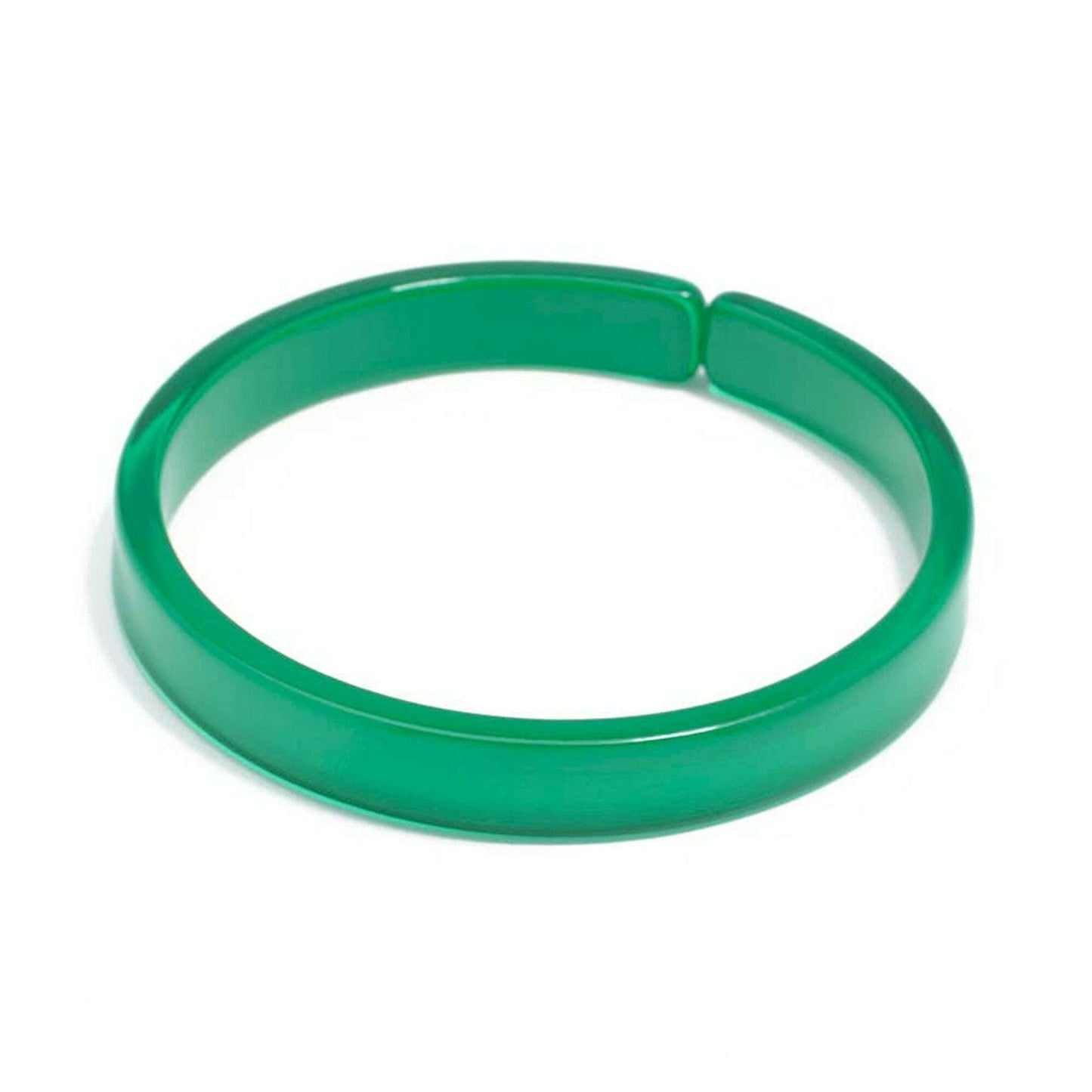 Resin Bangle Bracelet - DARK GREEN Medium Width