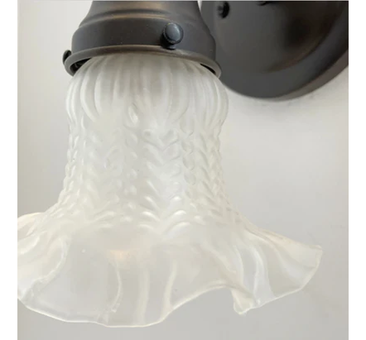 Antique Hobnail 1950's Frosted Glass Wall Sconce Light Fixture
