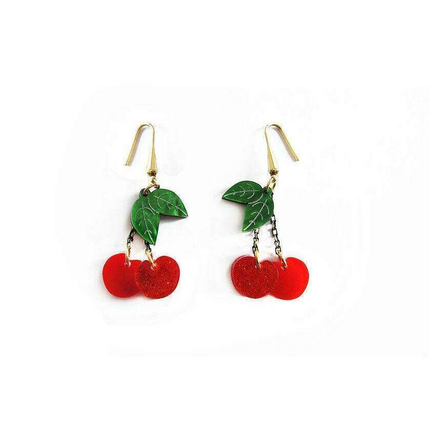 Retro Cherry Statement Earrings by Laliblue