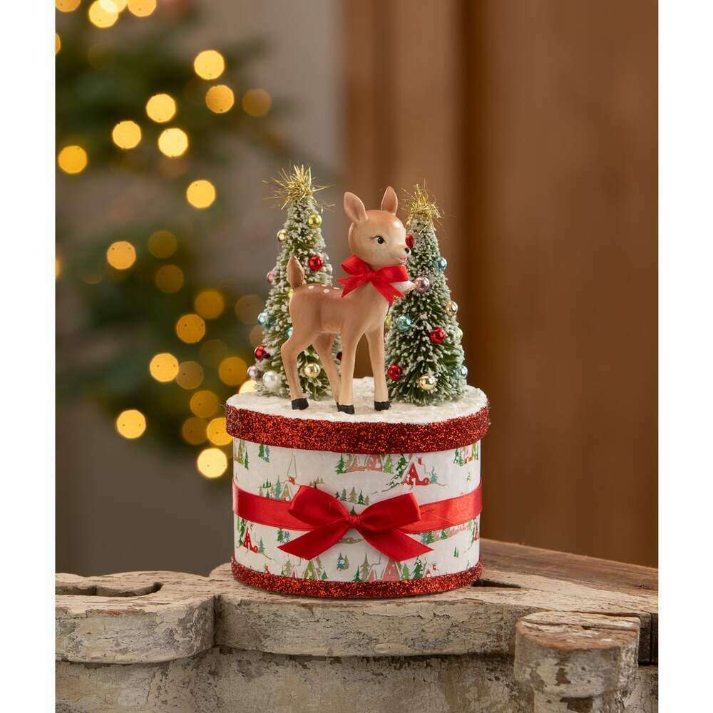 Retro Rudy Reindeer on Box by Bethany Lowe Designs