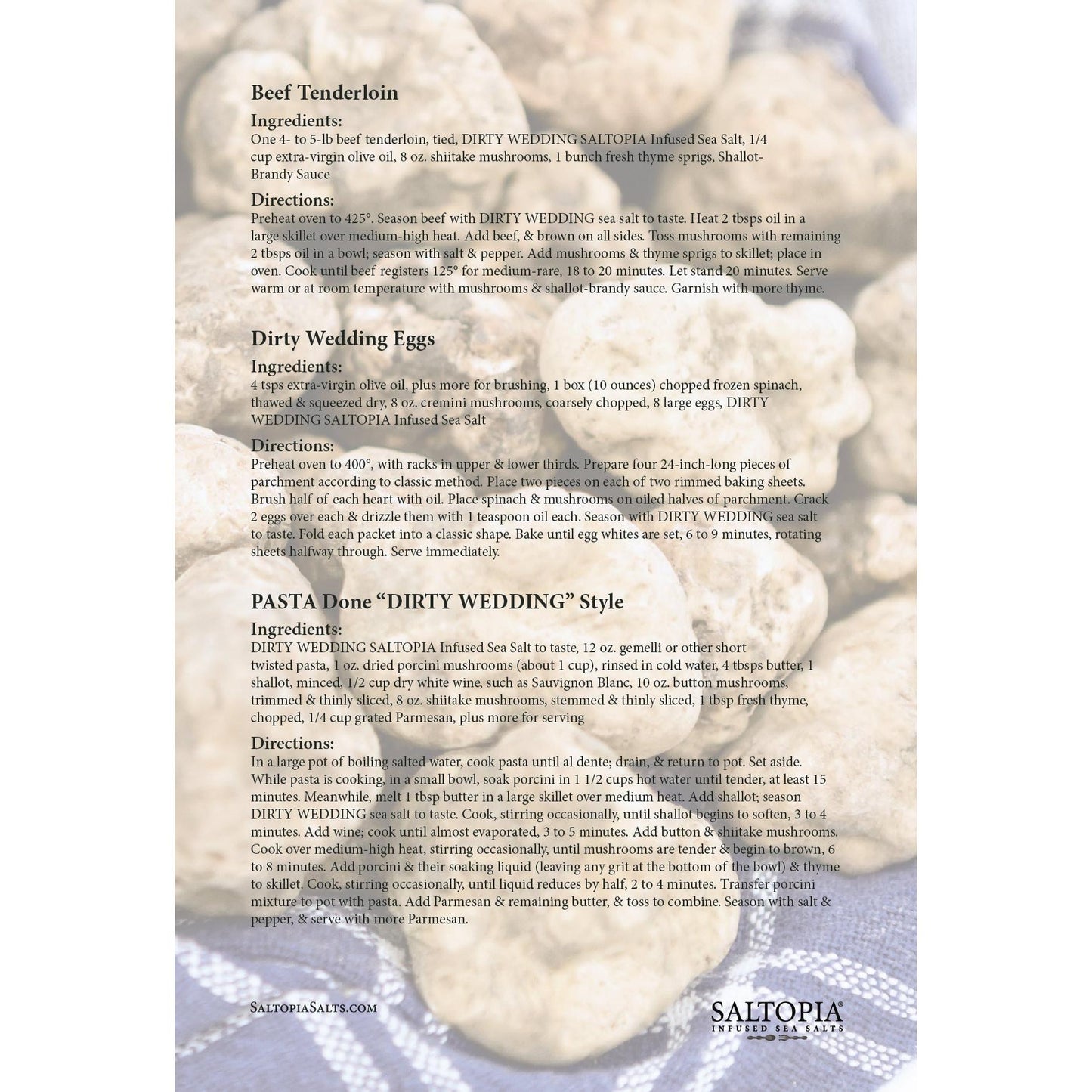 Truffle Salt, White Italian Truffles: DIRTY WEDDING