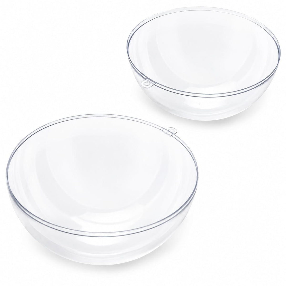 Set of 3 Clear Plastic Ball Ornaments 4.7 Inches