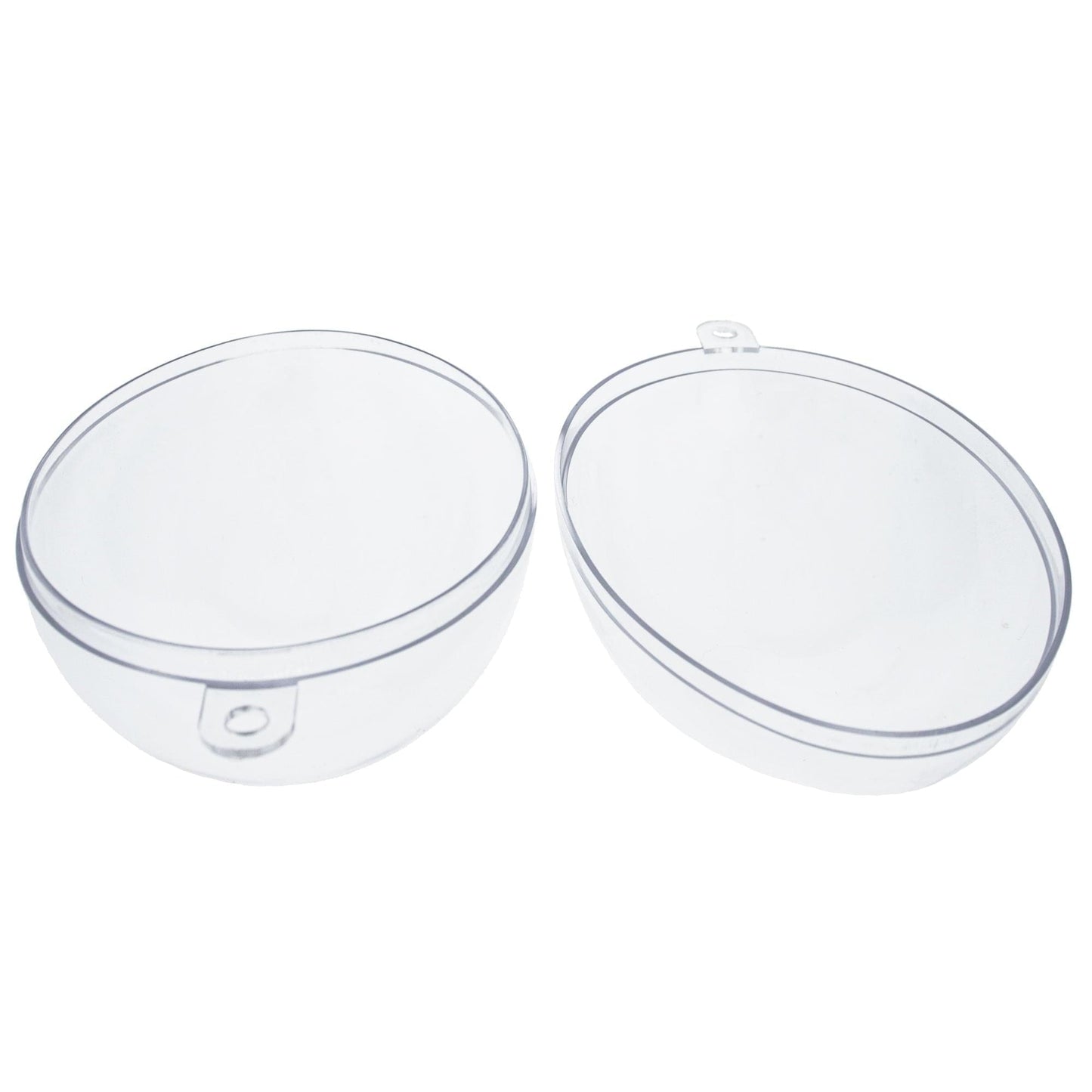 Set of 6 Clear Plastic Egg Ornaments 2.7 Inches