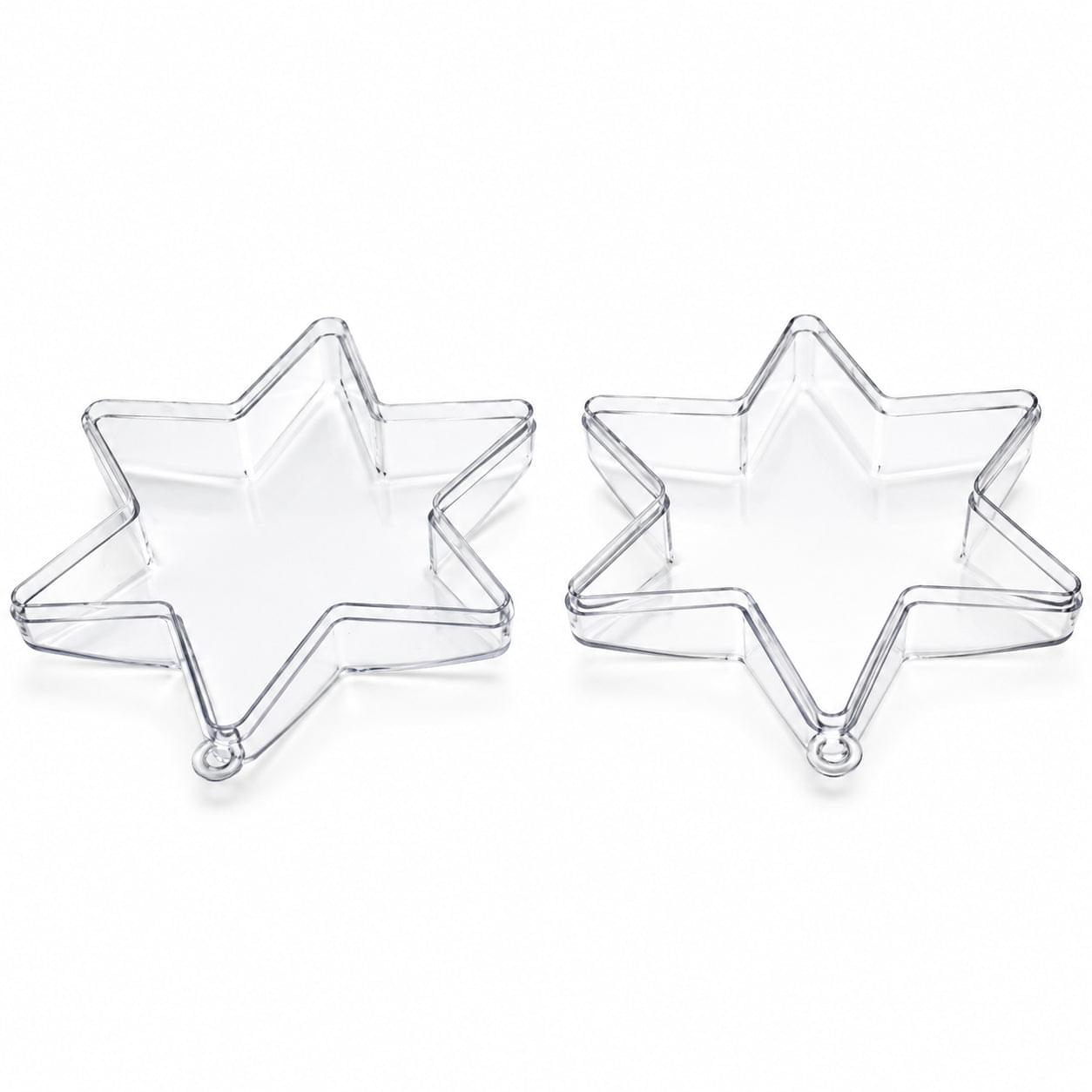 Set of 3 Clear Plastic Hexagon Ornaments 4 Inches