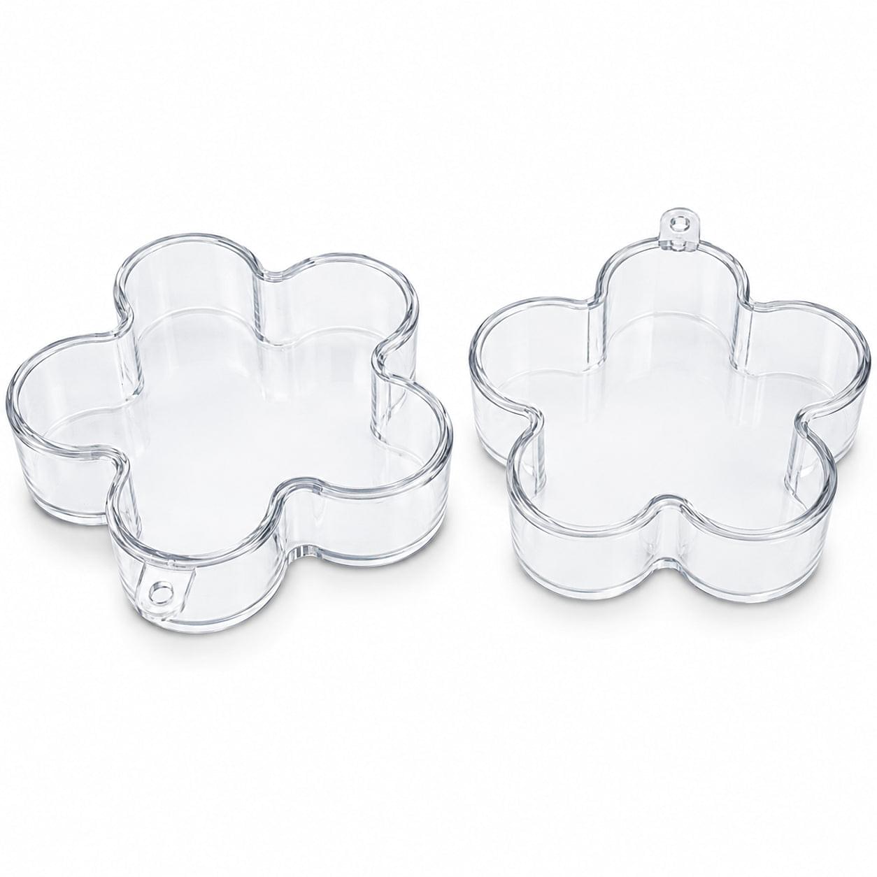 Clear Plastic Flower Ornament 3.55 Inches (90 mm)