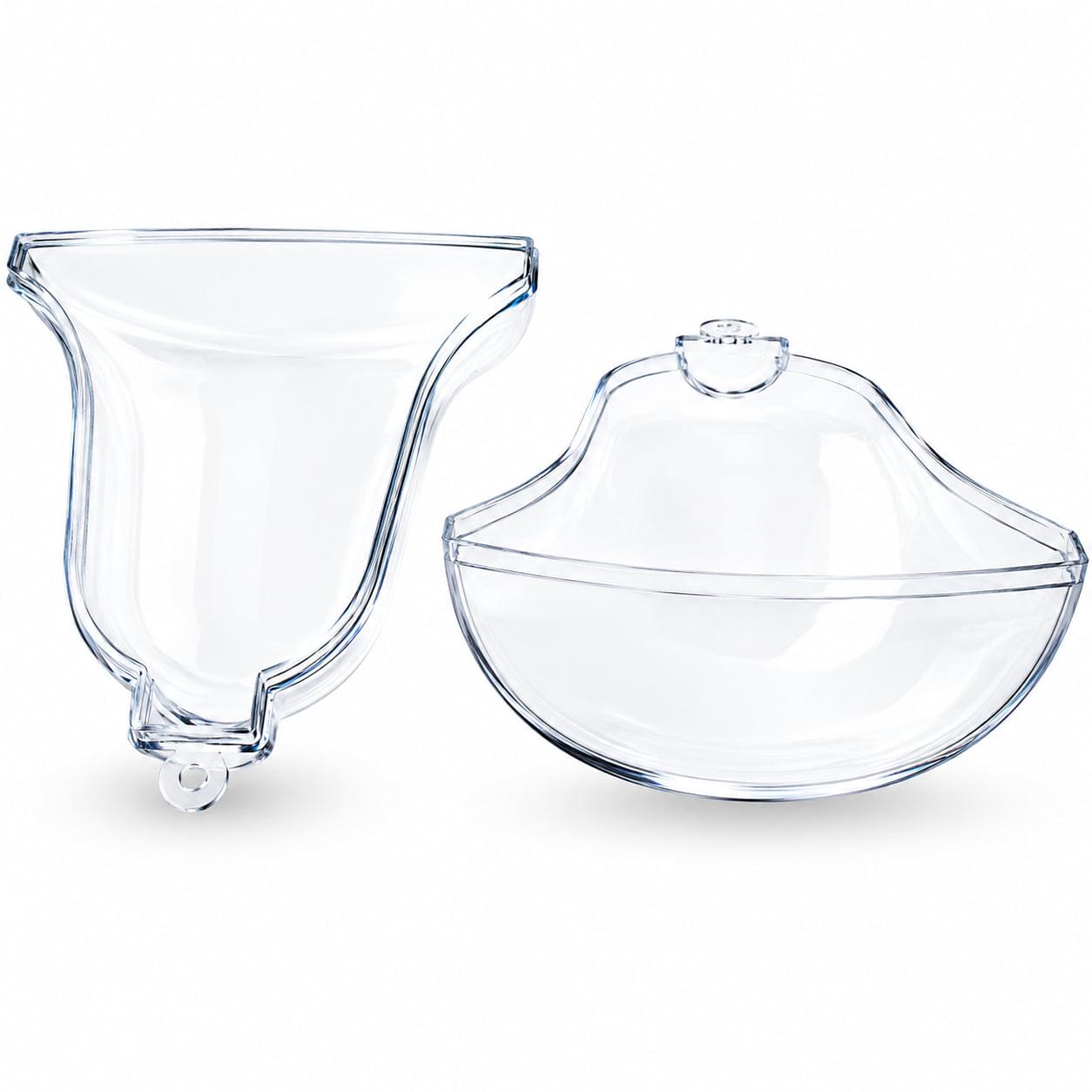 Set of 3 Clear Plastic Bell Ornaments 3.7 Inches (94 mm)