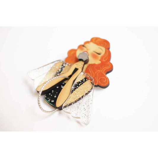 Singer with Microphone Brooch by Laliblue