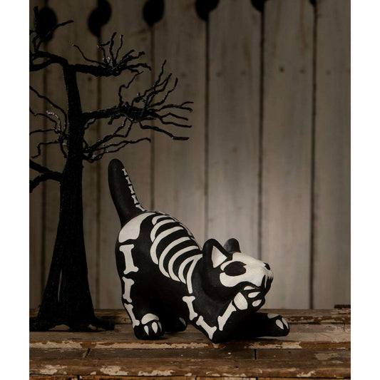 Skeleton Paper Mache Cat | Halloween Decor | Bethany Lowe