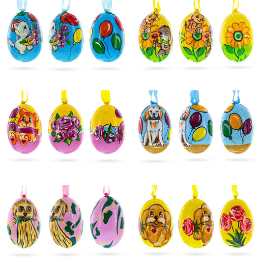 a group of painted eggs
