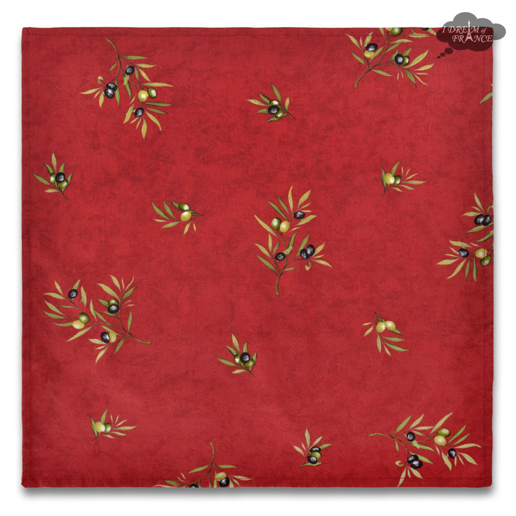 French Provencal napkin - Cotton - Clos des Oliviers red | Label France