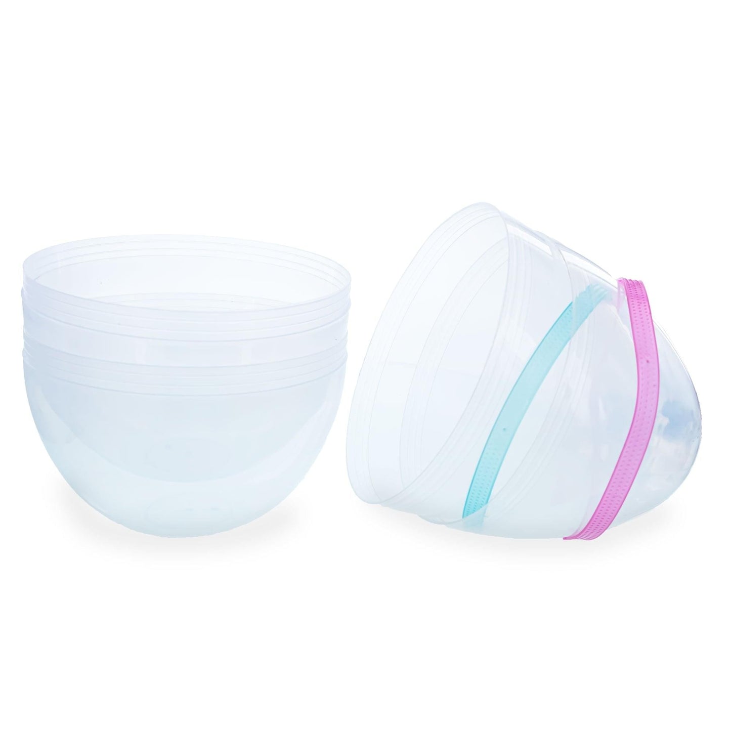 Set of 2 Transparent Jumbo Plastic Easter Eggs with Handles Large Size 10 Inches