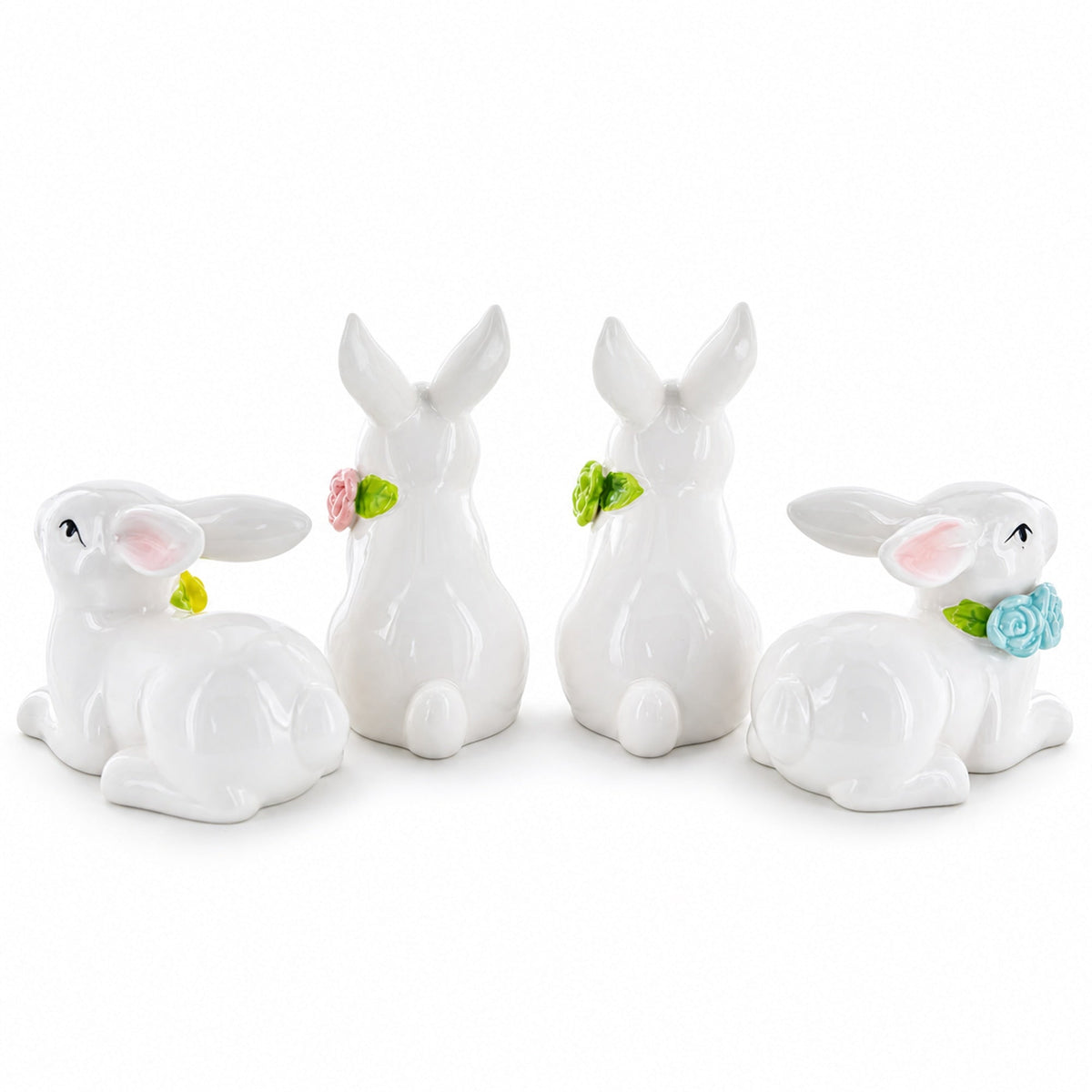 a group of white rabbits