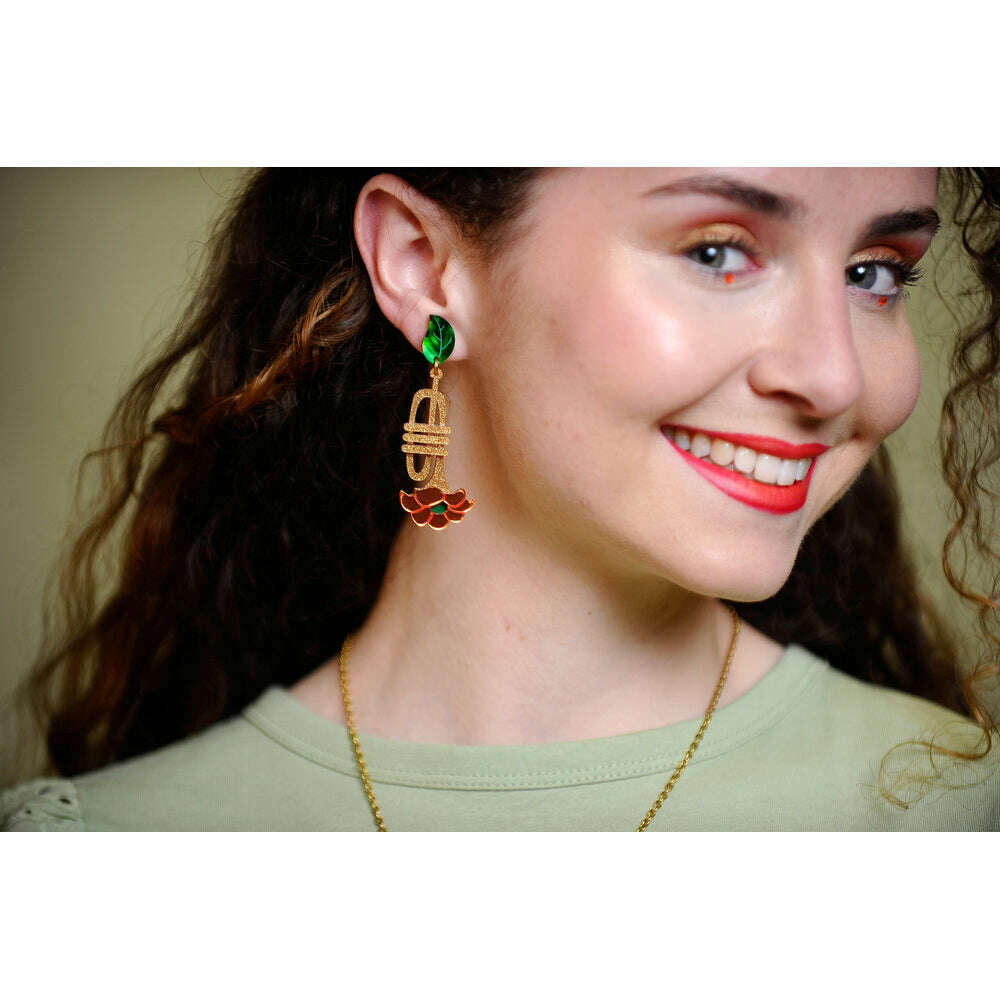 Trumpet with flower earrings by Laliblue