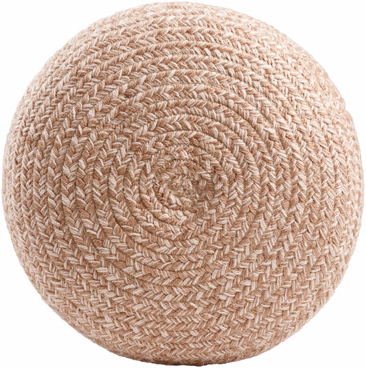 Tonanitla Natural Fiber Blush Knitted Outdoor Pouf