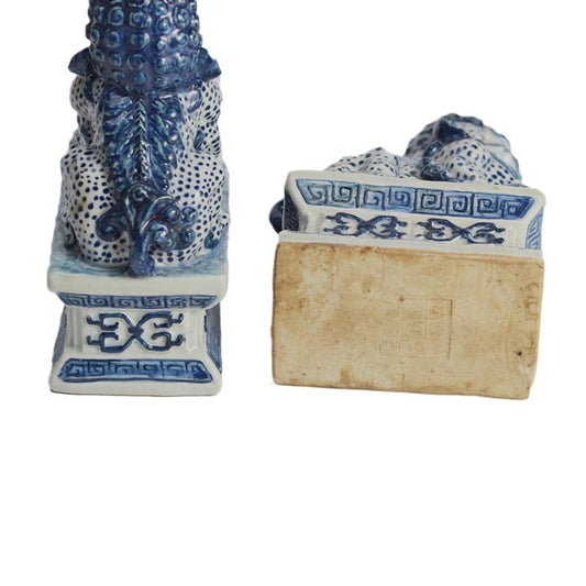 Mini Blue and White Foo Dogs