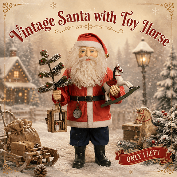Vintage Santa with Toy Horse by Bethany Lowe Designs