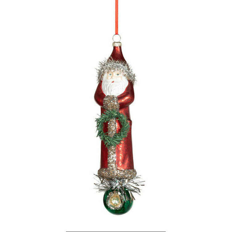 Vintage St. Nick Glass Ornament