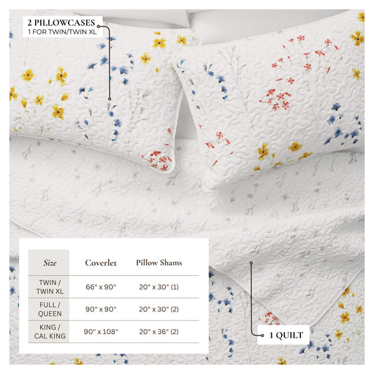Wildflower Floral Quilt Set - Marianne Collection