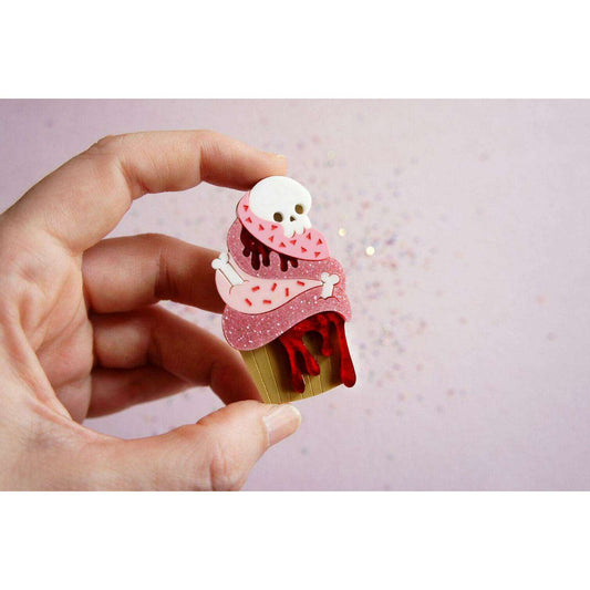 Zombie Cupcake Halloween Brooch by Laliblue