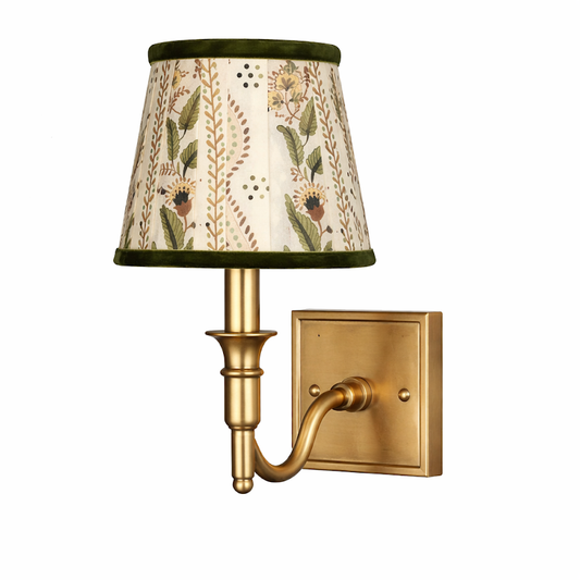 a light fixture with a shade