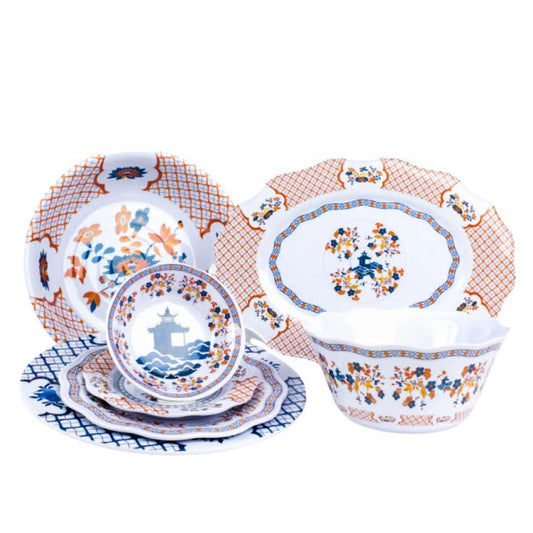 a set of plates and bowls