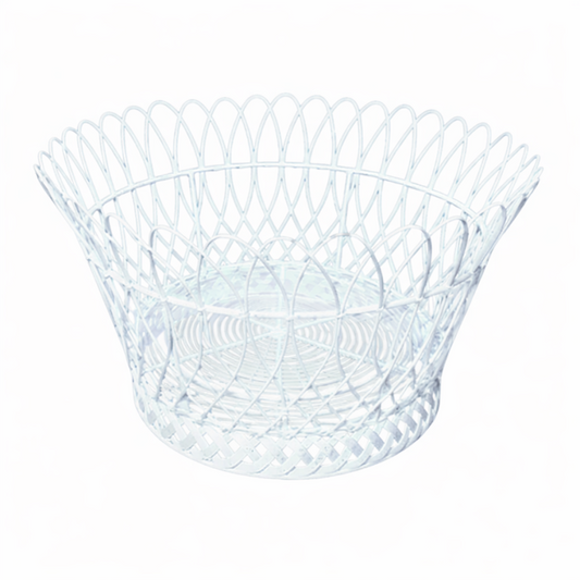 a white basket on a white background
