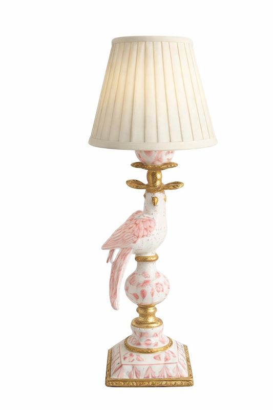 a lamp with a bird on it