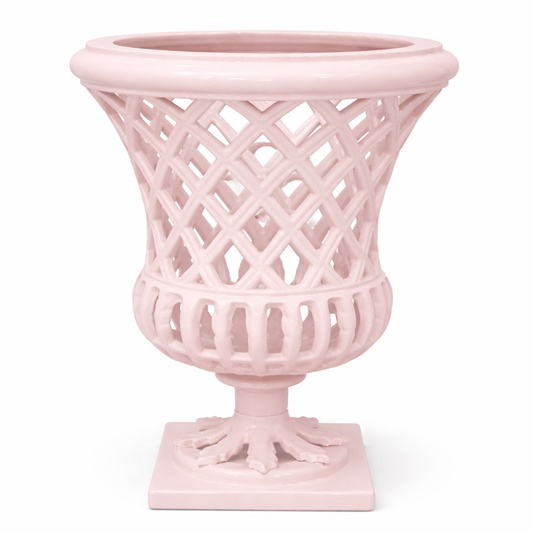 16" Pink Lattice Urn