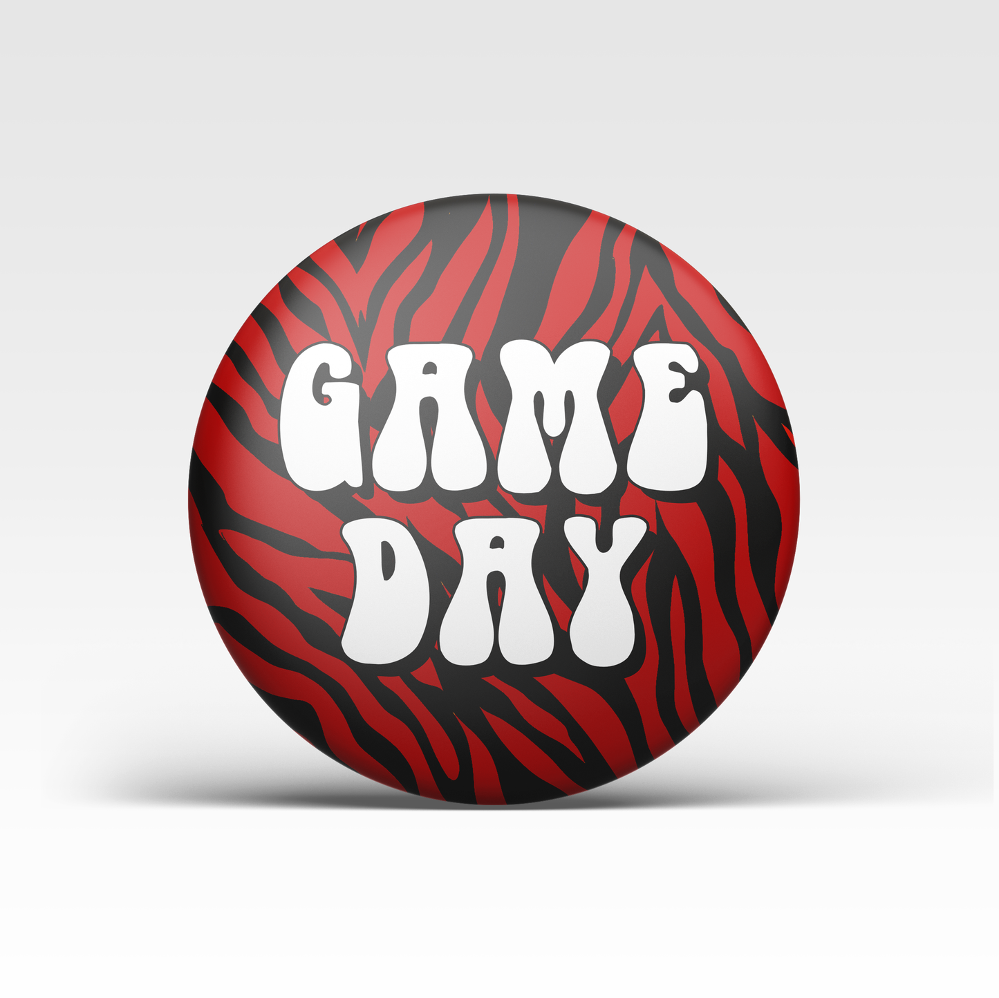 Zebra Game Day Button - Red