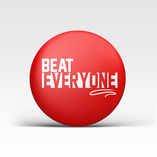 a red circle with white text