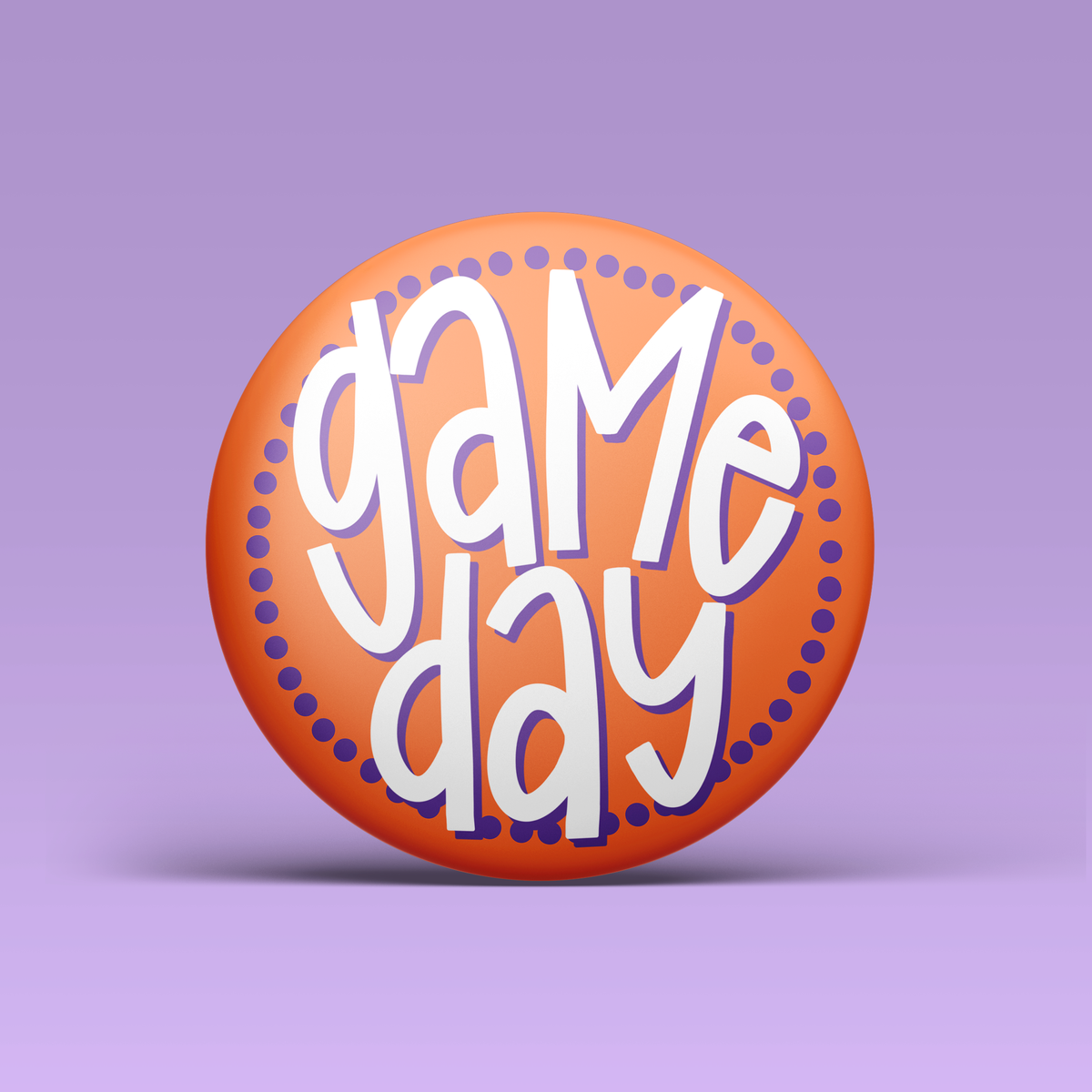 a orange circle with white text on it