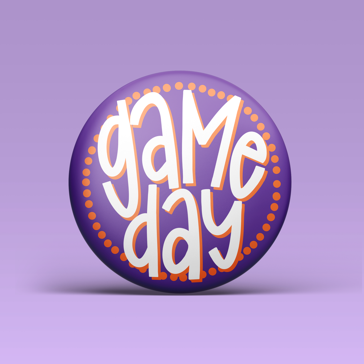 a purple button with white text