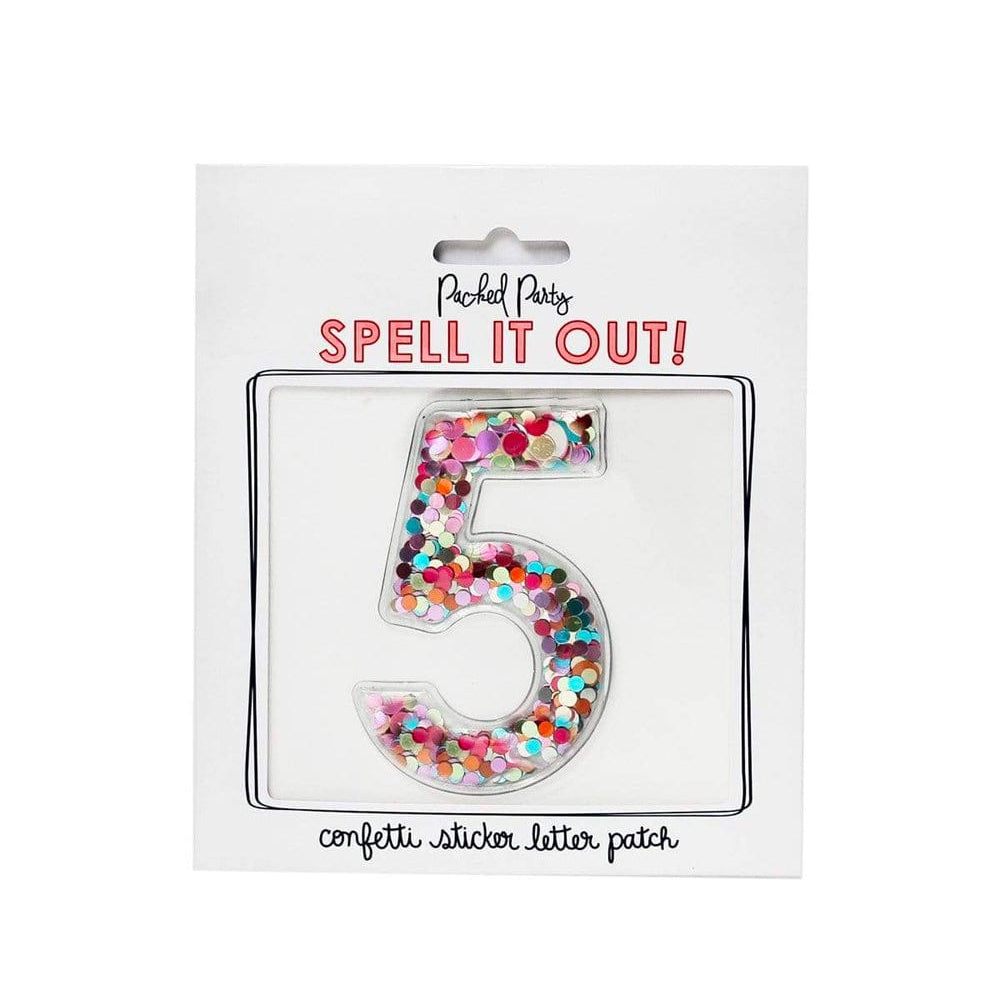 Confetti Number Stickers - Adhesive Patches