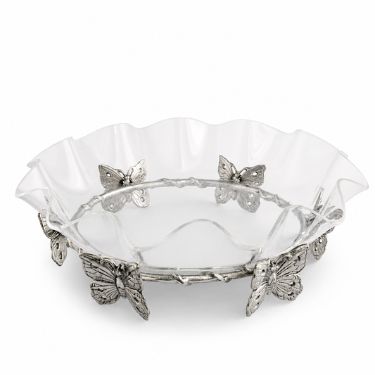 Butterfly Stand Acrylic Bowl 16