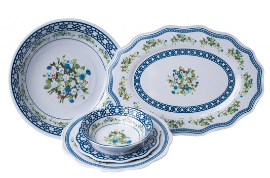 a set of plates and bowls