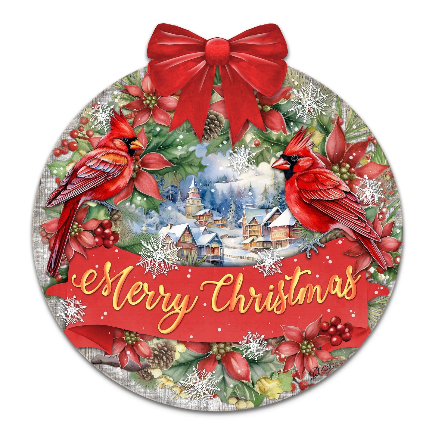 Merry Christmas Front Door Welcome Sign, Wooden Front Porch Decor by G. Debrekht Christmas Decor - 933121H