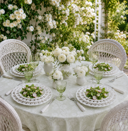 a table set for a dinner party