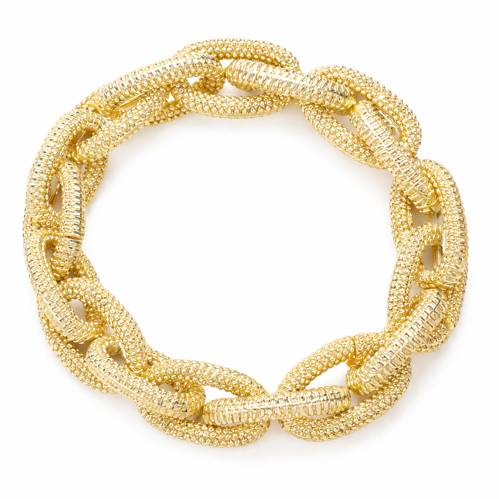 Textured Gold Chunky Stretch Bracelet