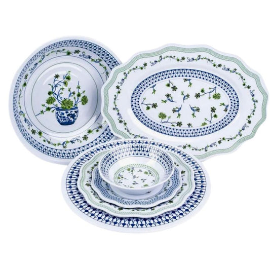 a group of plates and bowls