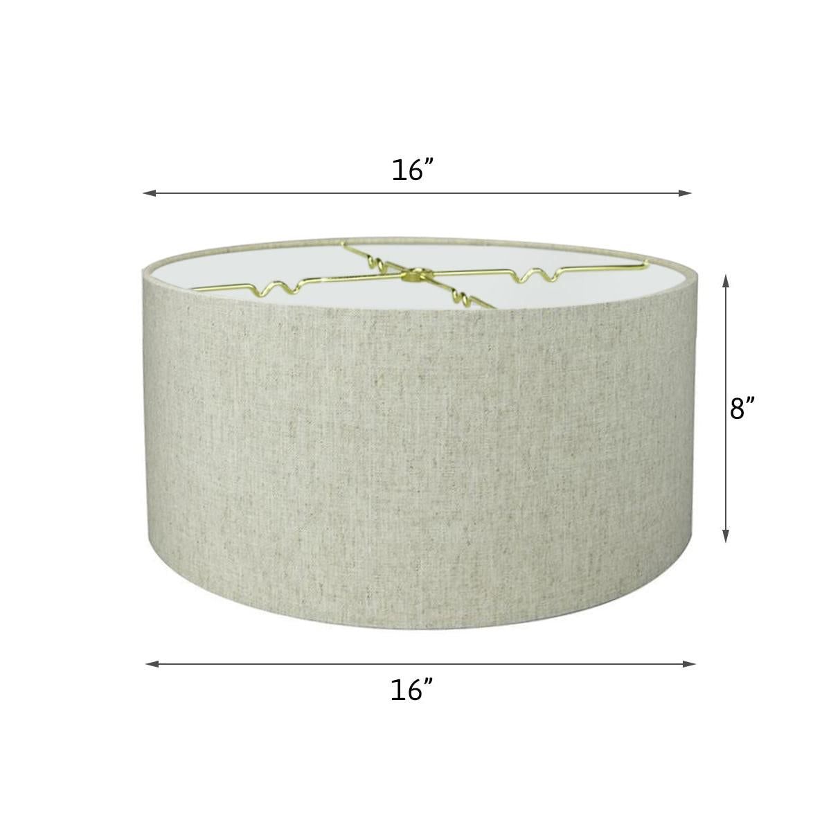 16"x16"x9" Textured Oatmeal Hardback Drum Lampshade