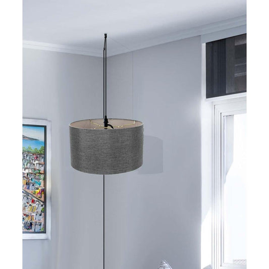 1-Light Plug In Swag Pendant Ceiling Light Granite Grey Shade