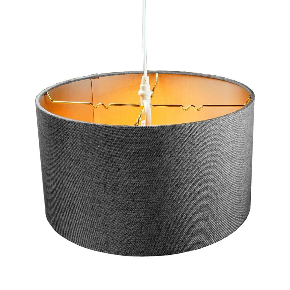 1-Light Plug In Swag Pendant Ceiling Light Granite Grey Shade