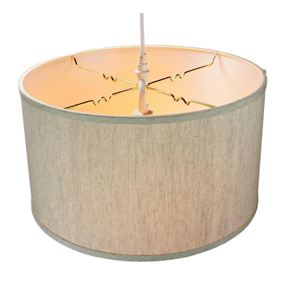 1 Light Swag Plug-In Pendant 16"w Textured Oatmeal Shade, 17' White Cord