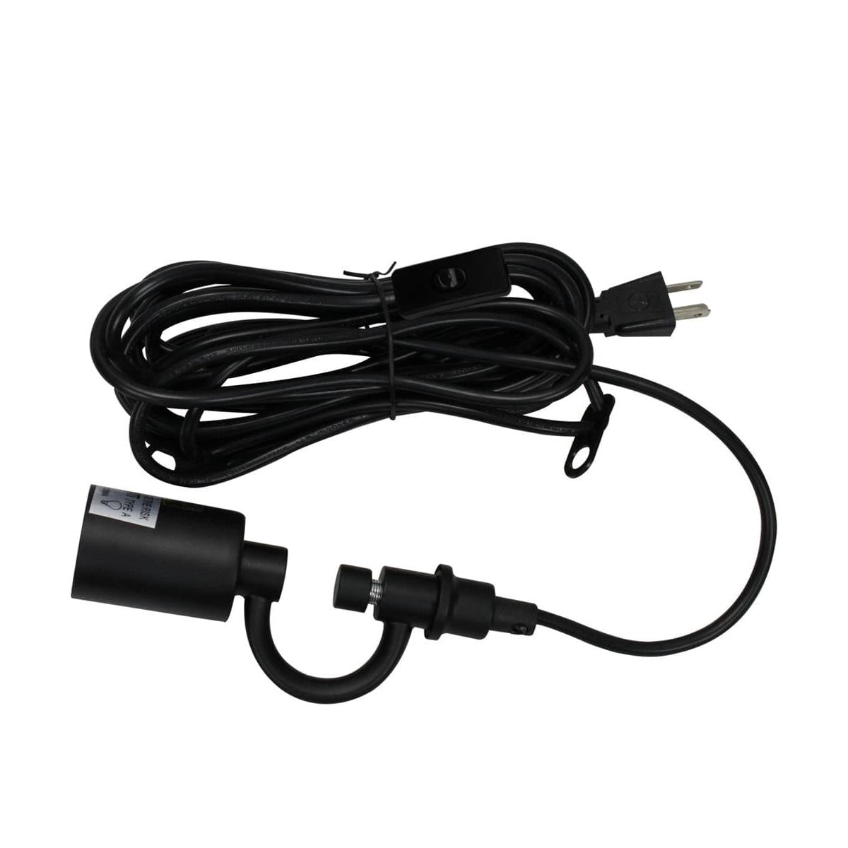 a black cable with a plug