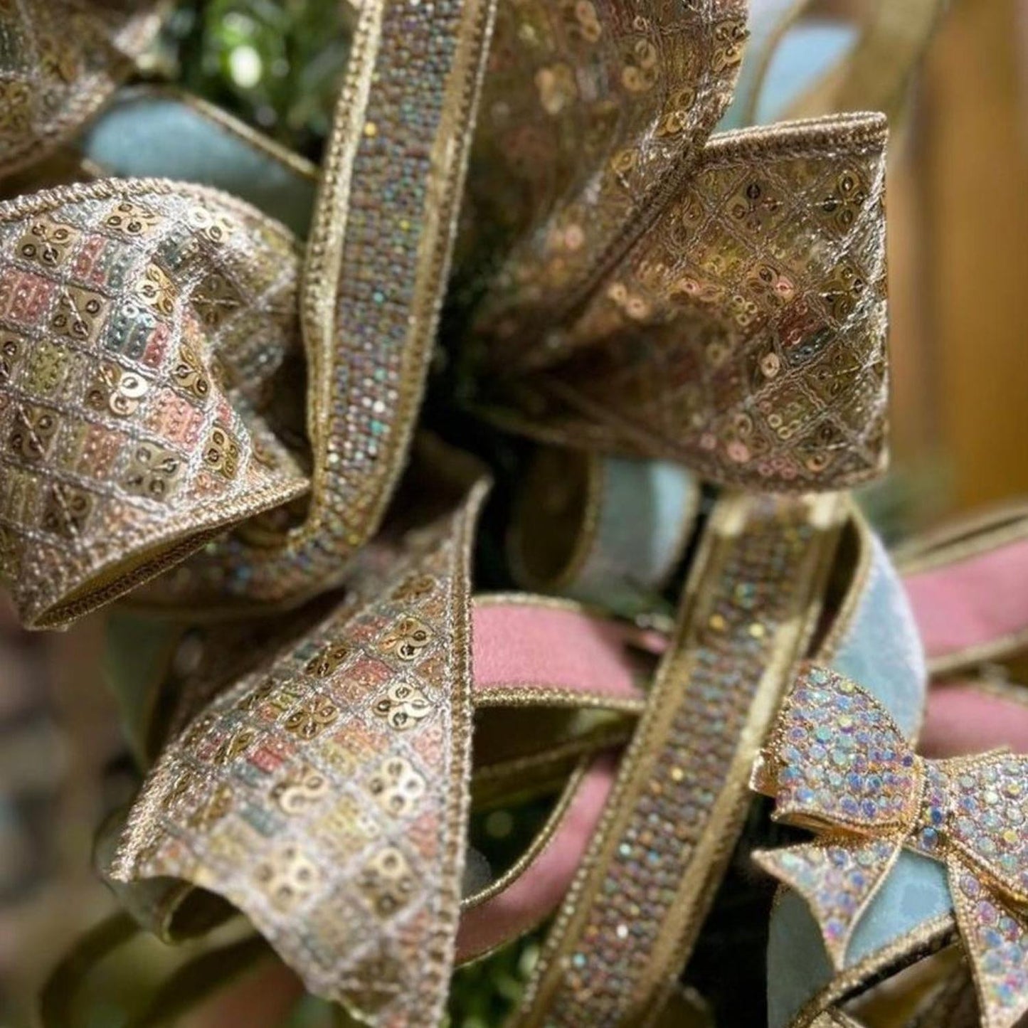 1" Metallic Dupion Duchess Jewel Ribbon: Gold (5 Yards)