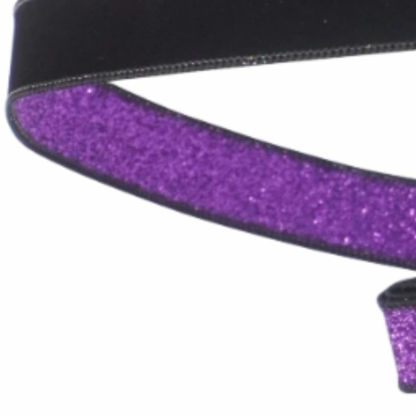 1" Velvet Fusion Ribbon: Black/Purple (10 Yards)