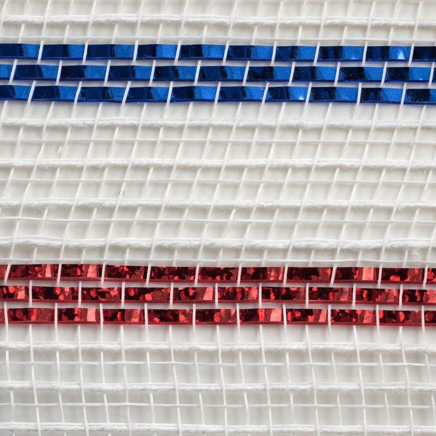 10" Cotton Poly Deco Mesh Ribbon: Red/White/Blue (10 Yards)